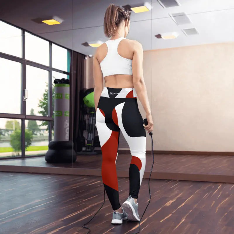 Women's Patterned Leggings Australia. Abstract design. Supportive waistband. Stays in Place