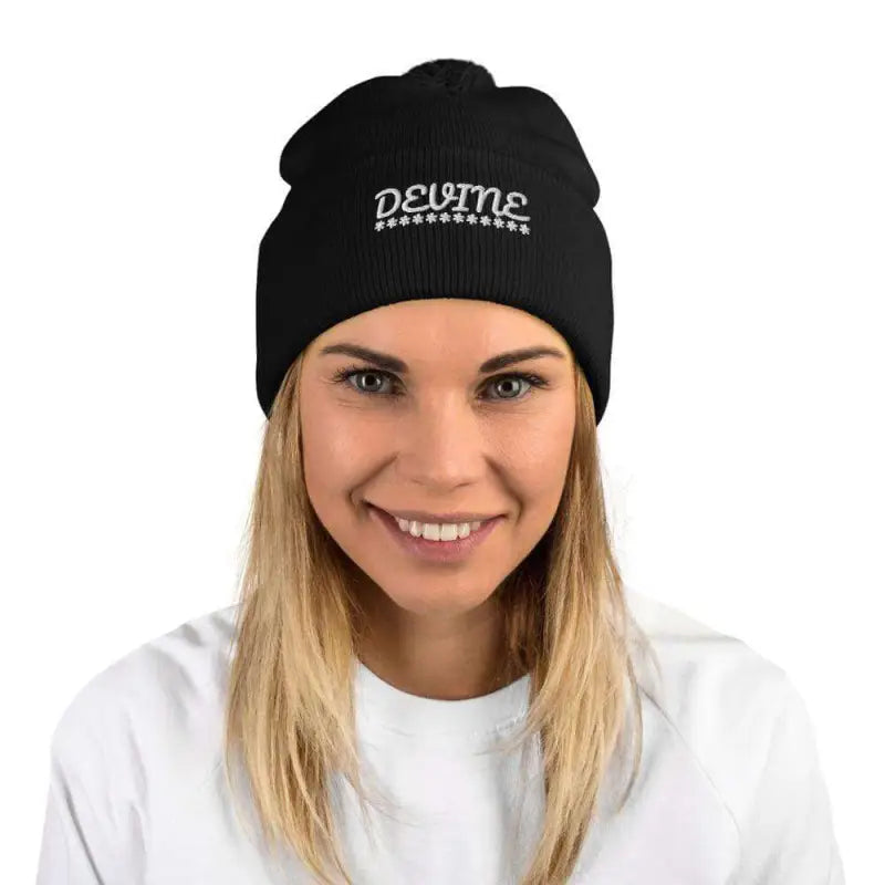 Devine Pom-Pom Beanie - Revive Wear Stay warm and stylish with our Pom-Pom Beanie. Made from soft and cozy material, this Soft Warm Beanie features a playful pom-pom detail and provides maximum comfort for your outdoor adventures!