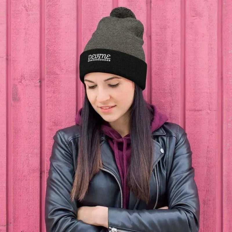 Devine Pom-Pom Beanie - Revive Wear Stay warm and stylish with our Pom-Pom Beanie. Made from soft and cozy material, this Soft Warm Beanie features a playful pom-pom detail and provides maximum comfort for your outdoor adventures!