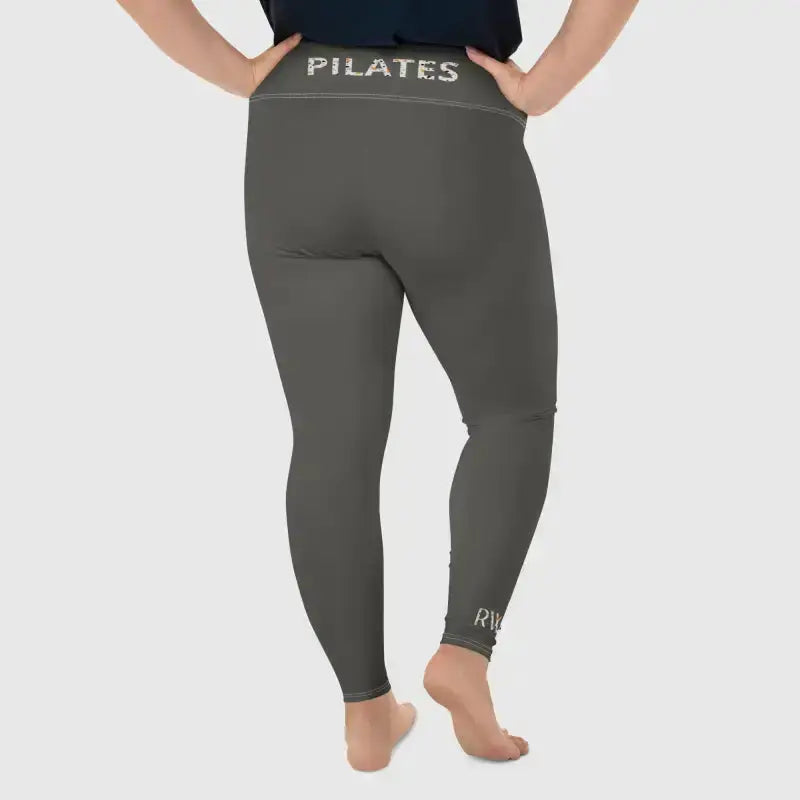Gray Plus Size Pilates Leggings offering comfy four-way stretch for your workouts