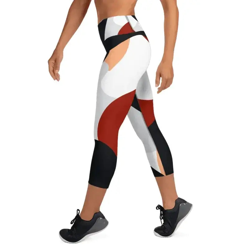 High waisted geometric print workout leggings for plus size activewear looks great