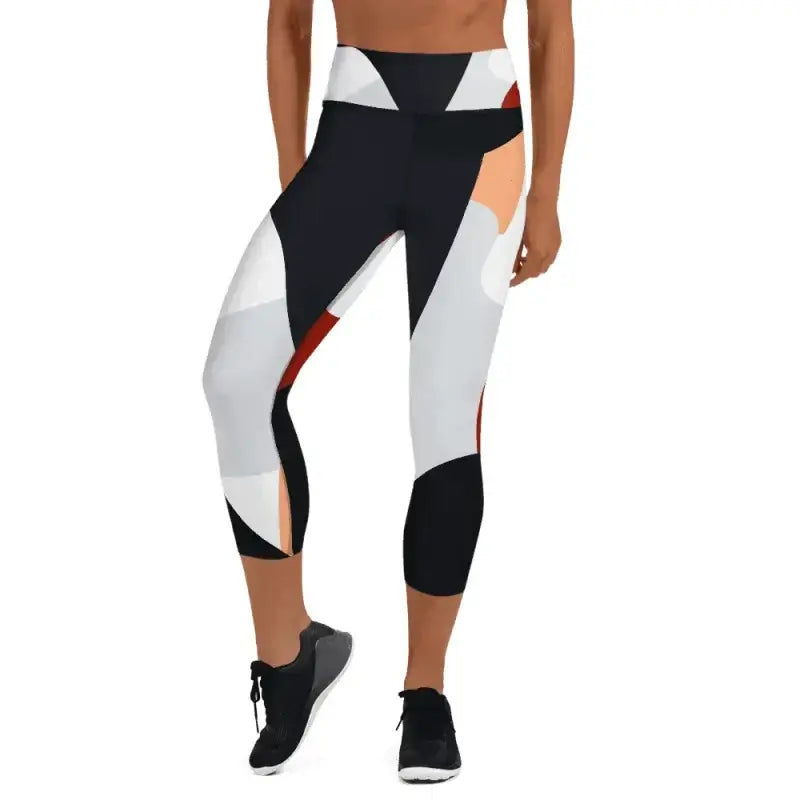 High waisted patterned capri leggings perfect for workout and plus size activewear