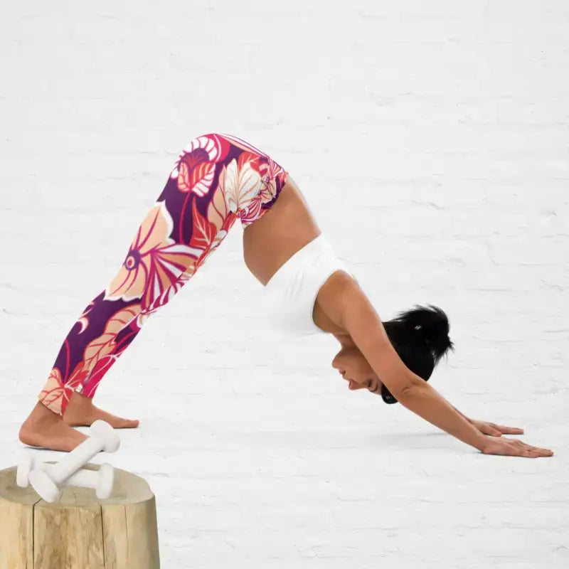 High Waisted Yoga Pants | Stylish Blush Pattern - Revive Wear Get ready for your next workout with our blush high waisted yoga pants. Our range of activewear, leggings, and gym wear is perfect for any workout routine.
