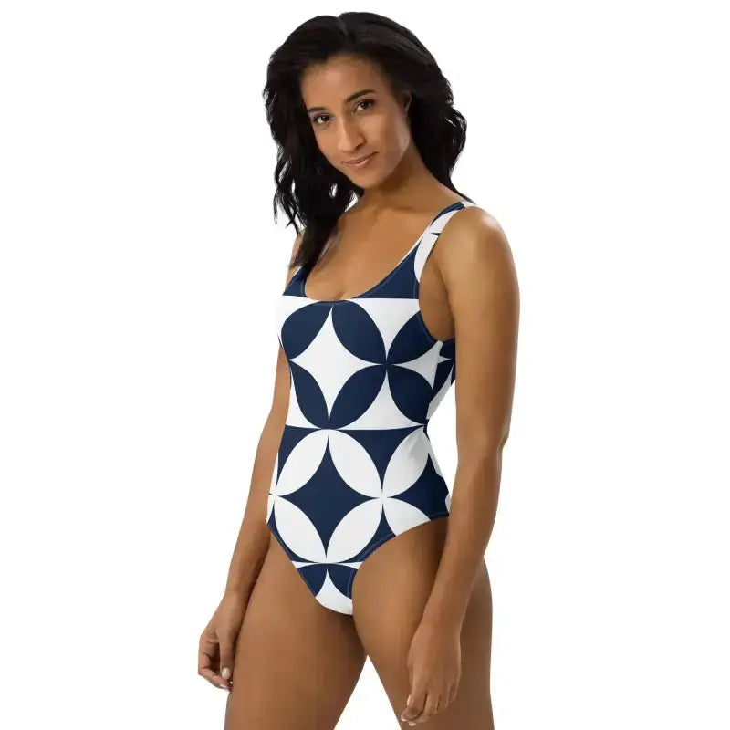 One-Piece Swimsuit Midnight Blue - Revive Wear     One-Piece Swimsuit in Midnight Blue. This flirty one-piece swimsuit in midnight blue  features a cheeky fit and low scoop back. Shop from small to plus size.