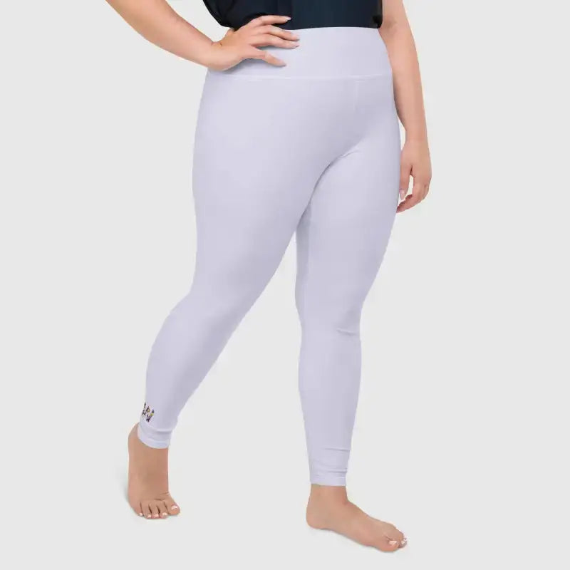 Light purple Plus Size Leggings in comfy four-way stretch fabric