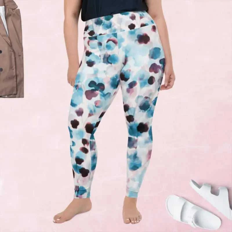 Plus Size Coloured Leggings in Sapphire Print - Revive Wear Women's Plus Size Coloured Leggings. Made from a stretchy, comfortable fabric with a flattering fit. High Waist. Shop plus-size leggings today!