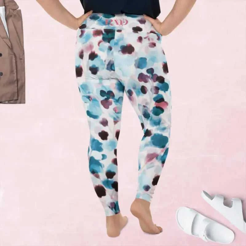 Plus Size Coloured Leggings in Sapphire Print - Revive Wear Women's Plus Size Coloured Leggings. Made from a stretchy, comfortable fabric with a flattering fit. High Waist. Shop plus-size leggings today!