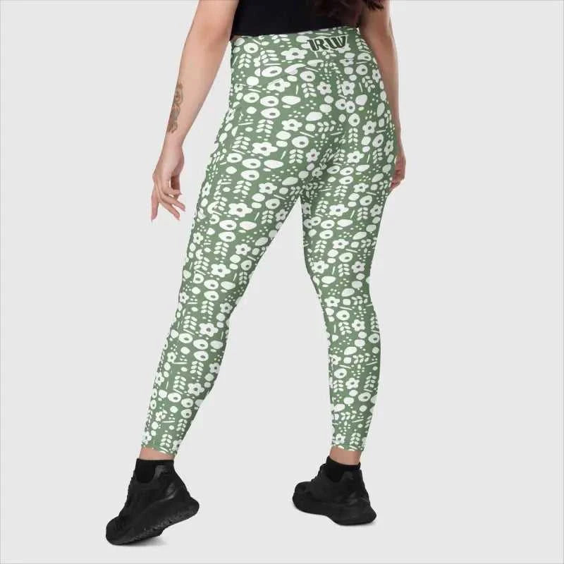 Floral patterned leggings with high waist support and side pockets for women