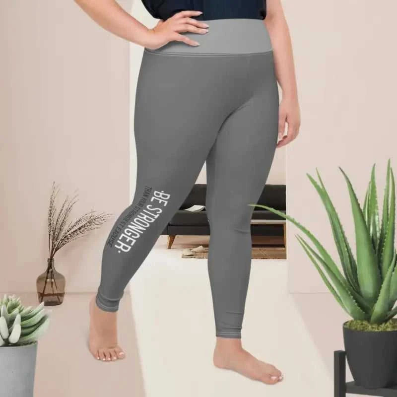 Gray plus size leggings perfect for workout and plus size activewear comfort