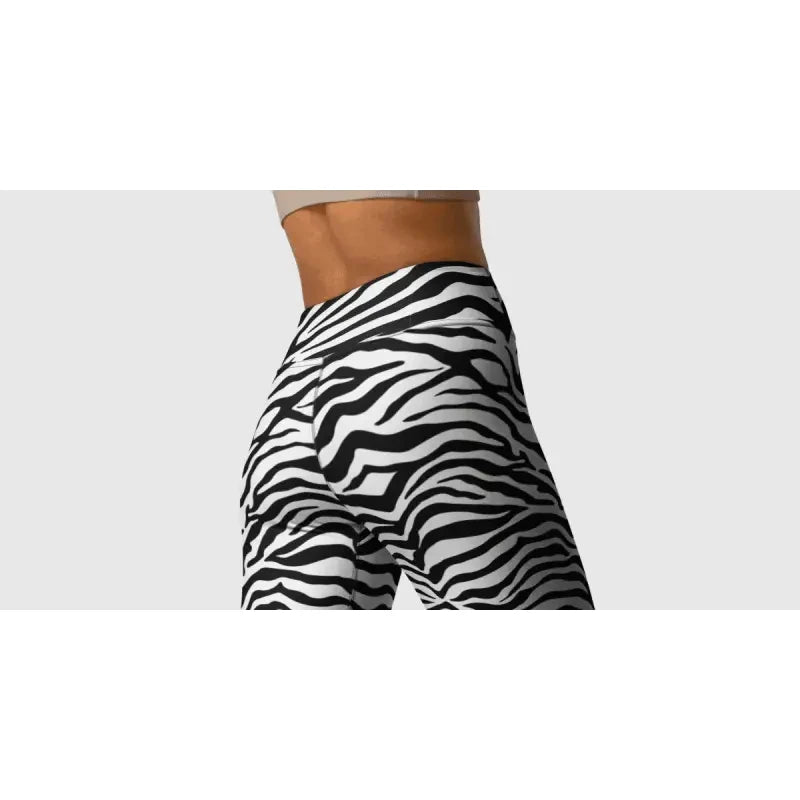 Zebra Leggings with zebra stripes, high waist design, perfect workout leggings