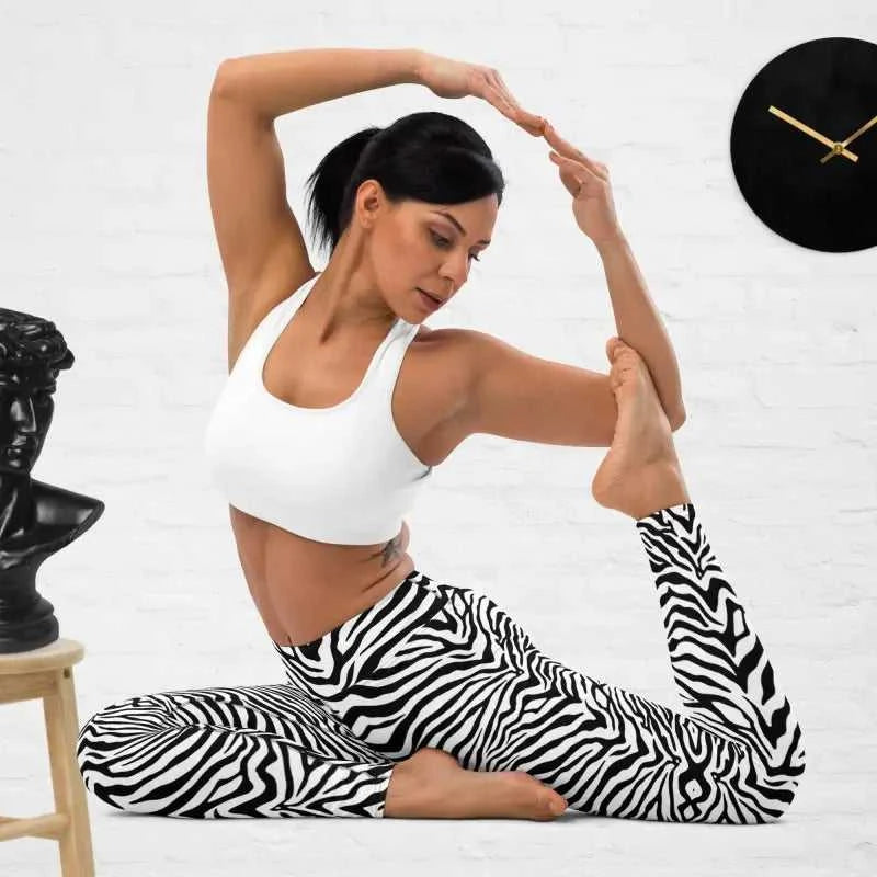 Zebra leggings high waist workout leggings for stylish activewear vibe
