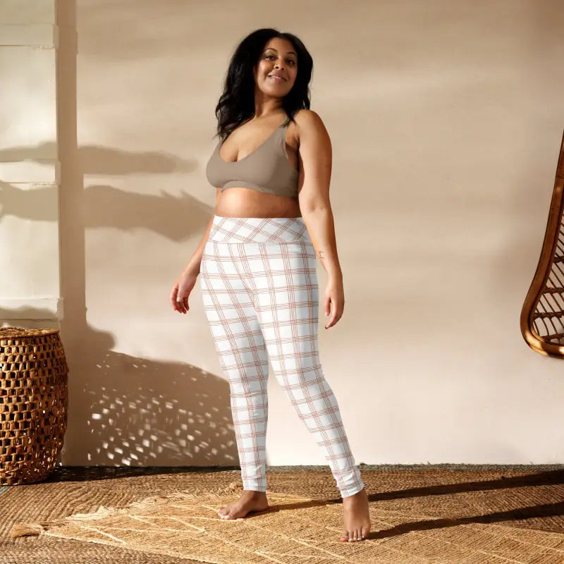 Stylish Striped Yoga Leggings for a comfy workout or casual outing.