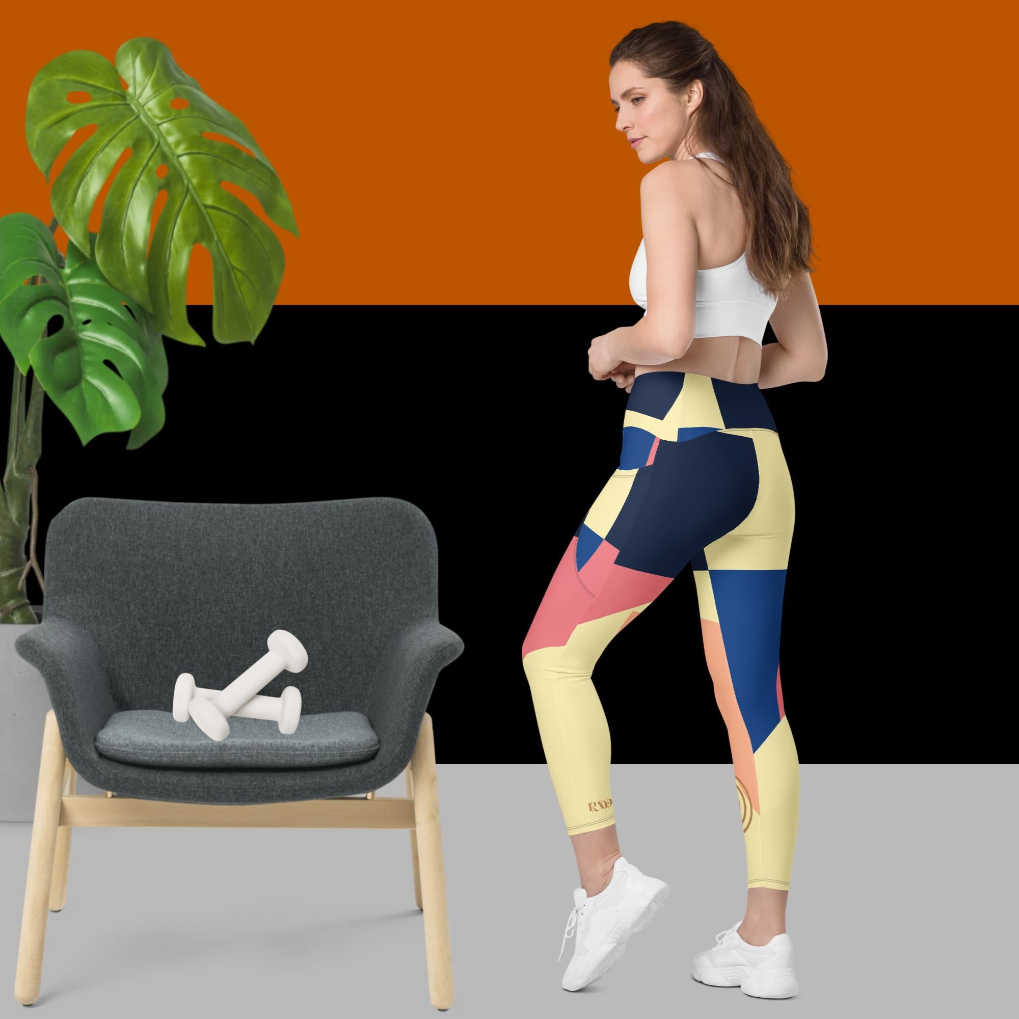 Activewear Abstract Pocket Leggings and Tights