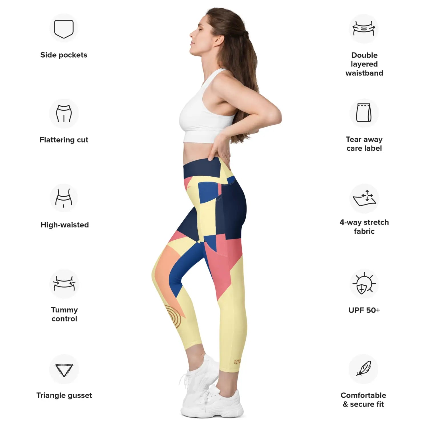 Activewear Abstract Pocket Leggings and Tights