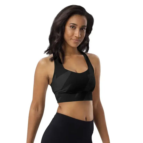 Black Longline Sports Bra - Revive Wear     Black Longline Sports Bra is perfect for workouts and everyday wear. Compression fabric and mesh lining, maximum support. Shop Sports Bras at Revive Wear.