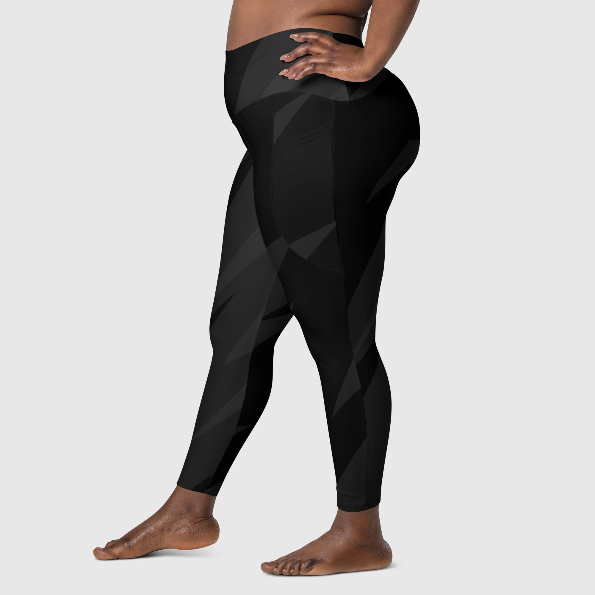 Orange Blue Tie Dye Women Leggings Side Pockets, Printed Yoga Pants Graphic  Workout Running Gym Designer Plus Size Tights 
