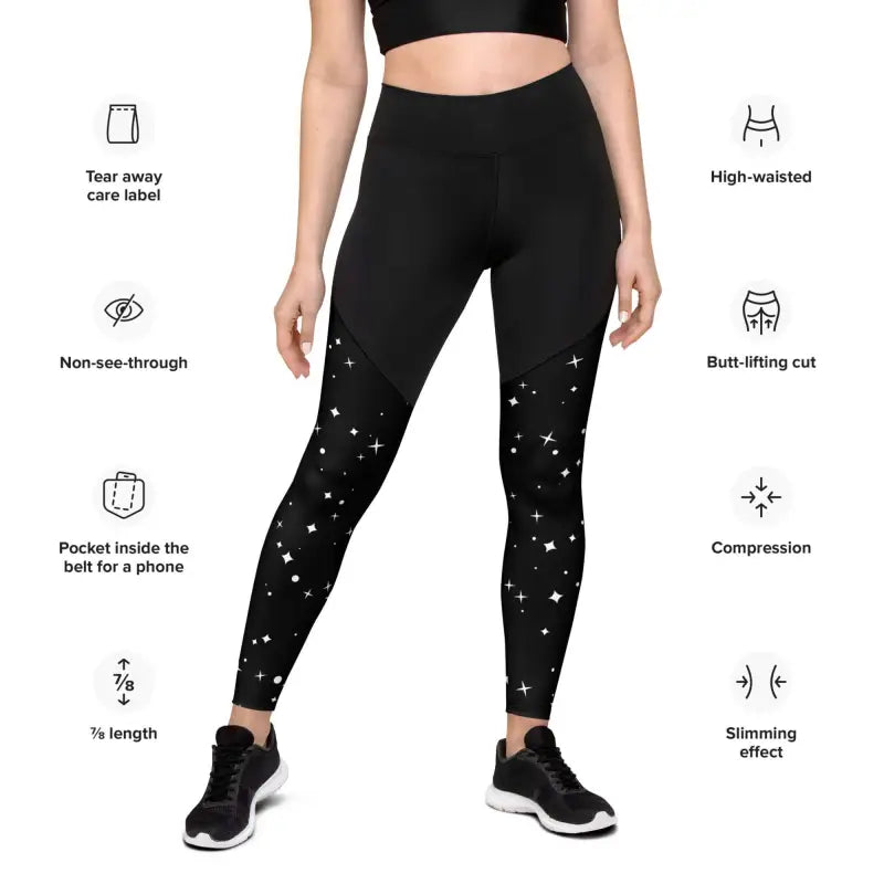 Black Sports Leggings with Handy Pockets - Revive Wear     Elevate your workout with our Sports Leggings with Pockets. These leggings are designed with handy pockets to store your essentials, made from a soft and stretchy fabric for maximum comfort!