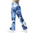 Blue Floral Flare Leggings with Butt-Lifting Cut for Bold Workouts