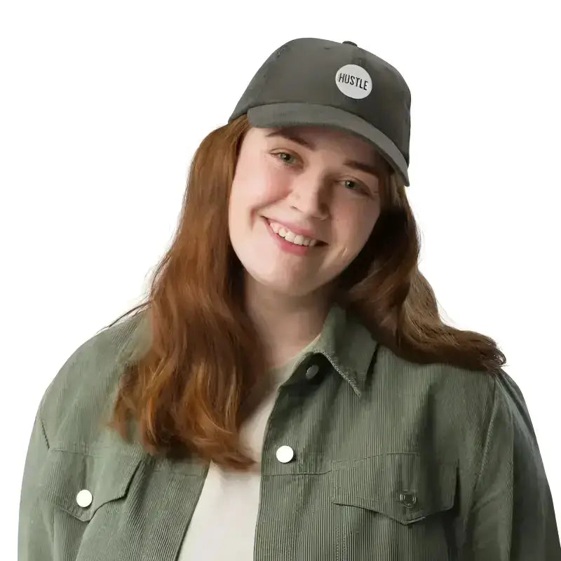 Gray baseball cap from Corduroy Hats, cool plus size activewear accessory