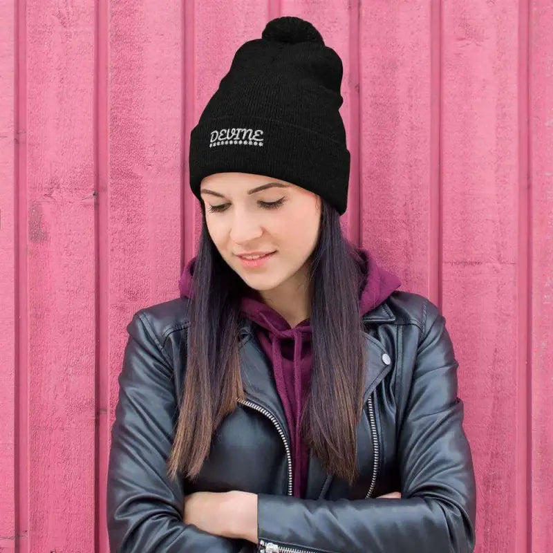 Devine Pom-Pom Beanie - Revive Wear     Stay warm and stylish with our Pom-Pom Beanie. Made from soft and cozy material, this Soft Warm Beanie features a playful pom-pom detail and provides maximum comfort for your outdoor adventures!