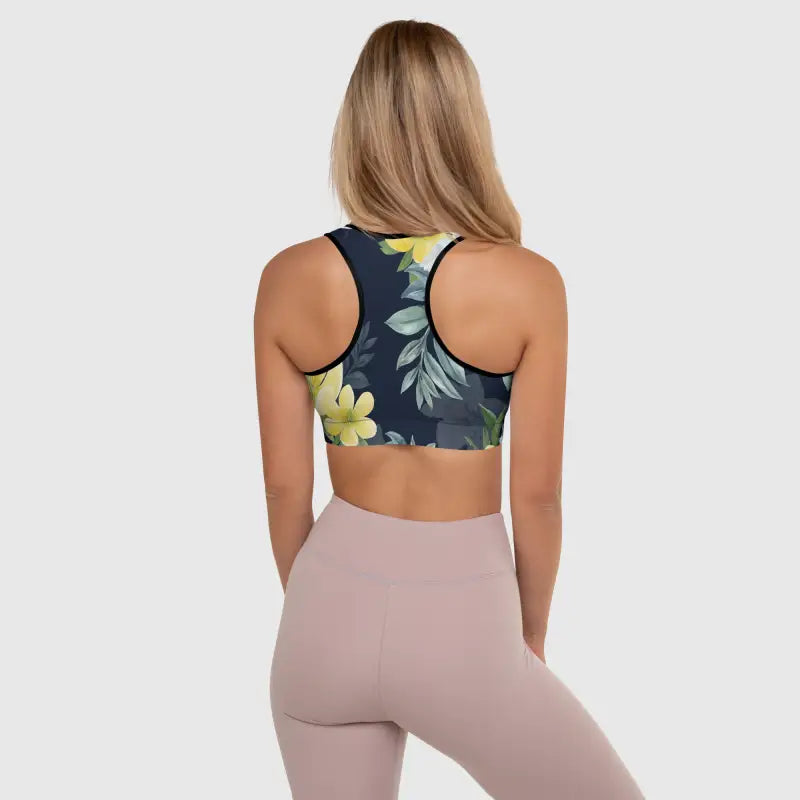 Fitness Floral Padded Sports Bra