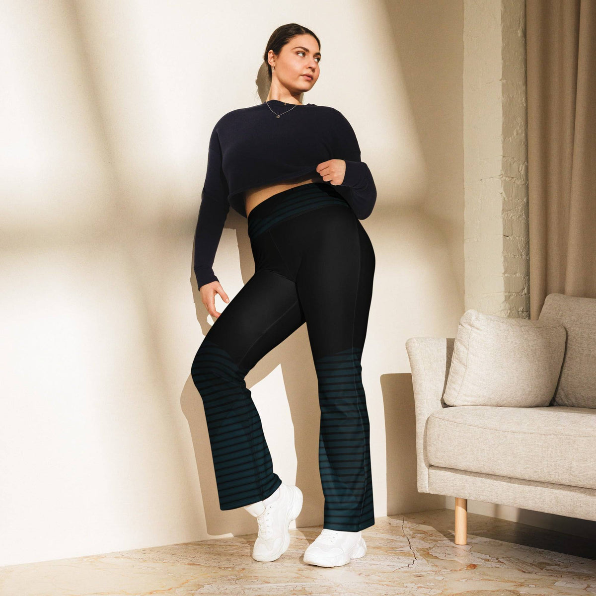 Black Flare Leggings.  Revive Wear&#39;s curve-hugging black flared leggings feature an on-trend flared cut that lifts and shapes. Shop from small to plus sizes with free shipping.