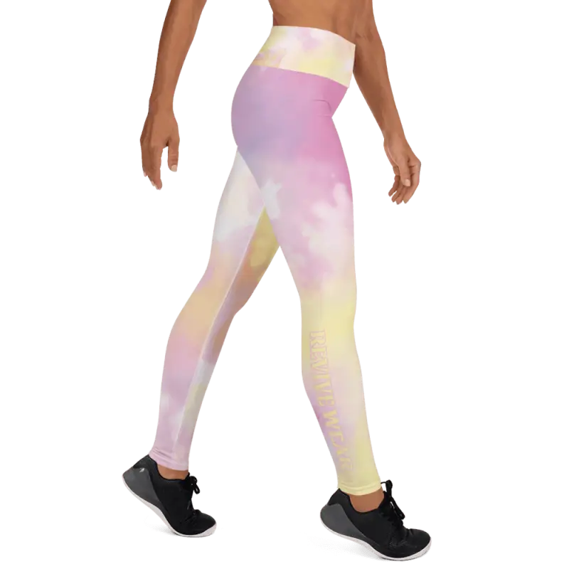 High Waisted Yoga Leggings | Pastel Print - Revive Wear     High Waisted Yoga Leggings Australia. Pastel printed colours. Super soft and breathable fabric. Raised supportive waistband. Shop at Revive Wear.