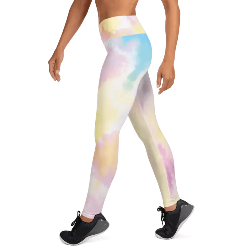 High Waisted Yoga Leggings | Pastel Print - Revive Wear     High Waisted Yoga Leggings Australia. Pastel printed colours. Super soft and breathable fabric. Raised supportive waistband. Shop at Revive Wear.