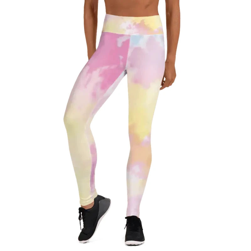 Pastel High Waisted Tie-Dye Yoga Leggings for comfortable workout style