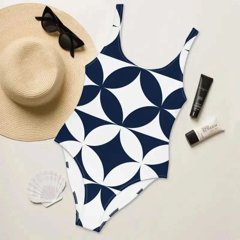 One-Piece Swimsuit Midnight Blue - Revive Wear     One-Piece Swimsuit in Midnight Blue. This flirty one-piece swimsuit in midnight blue  features a cheeky fit and low scoop back. Shop from small to plus size.