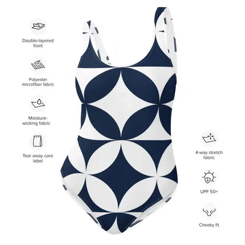 One-Piece Swimsuit Midnight Blue - Revive Wear     One-Piece Swimsuit in Midnight Blue. This flirty one-piece swimsuit in midnight blue  features a cheeky fit and low scoop back. Shop from small to plus size.