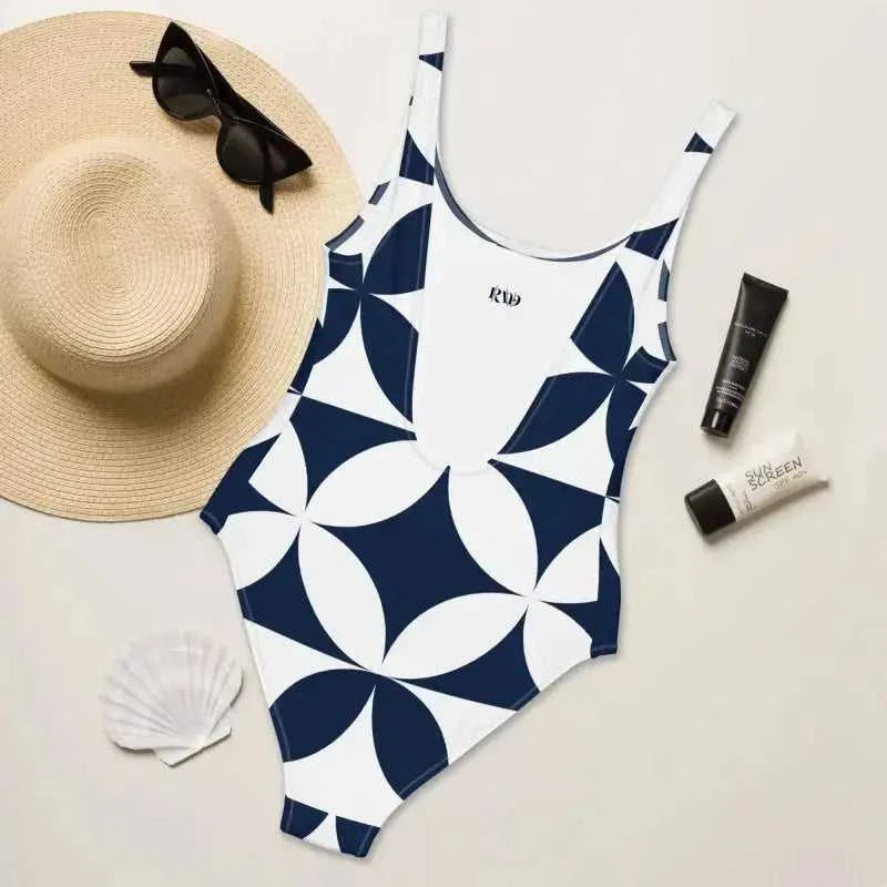 One-Piece Swimsuit Midnight Blue - Revive Wear     One-Piece Swimsuit in Midnight Blue. This flirty one-piece swimsuit in midnight blue  features a cheeky fit and low scoop back. Shop from small to plus size.