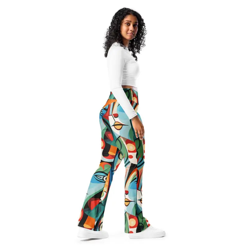 Picasso Print Flare Leggings