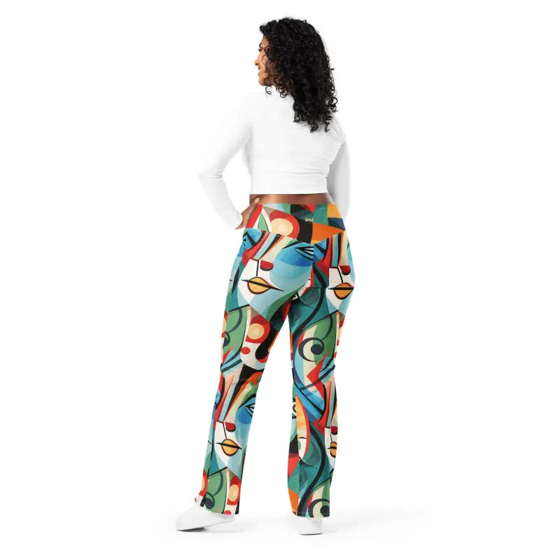 Picasso Print Flare Leggings