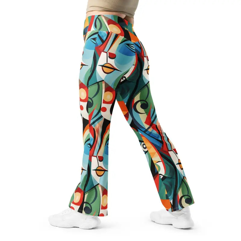 Picasso Print Flare Leggings