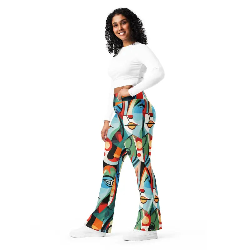 Picasso Print Flare Leggings