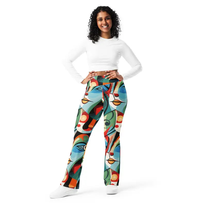 Picasso Print Flare Leggings - S