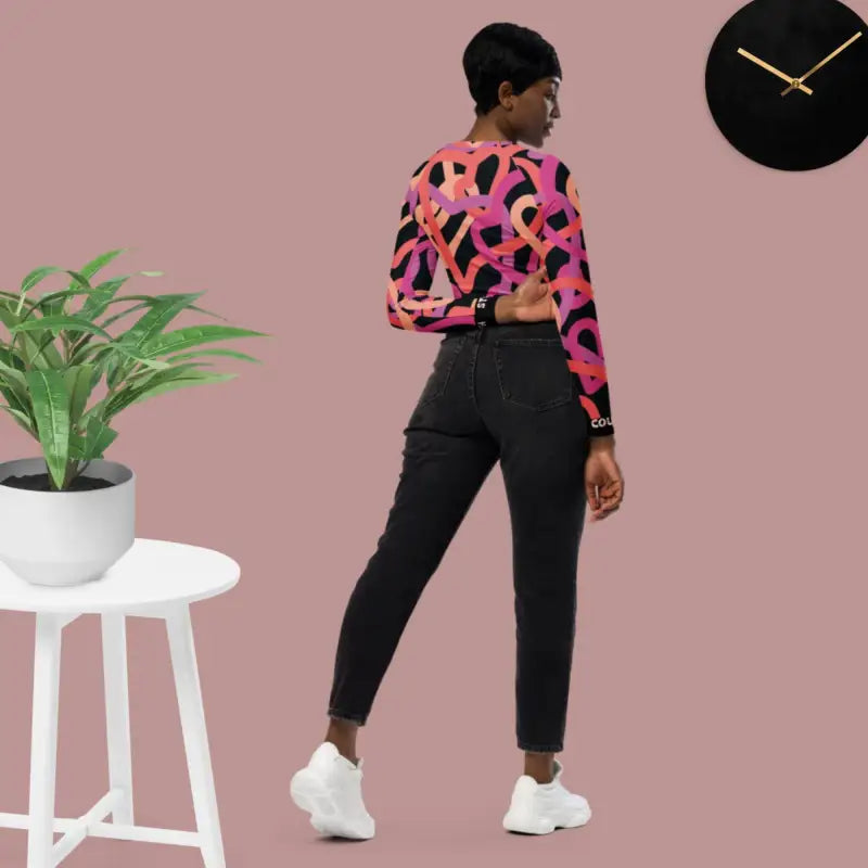 Long sleeve exercise crop top on sale