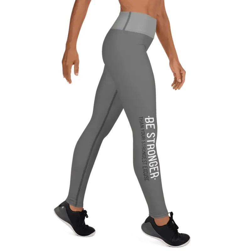 Gray athletic leggings perfect for strong active yoga and workout sessions