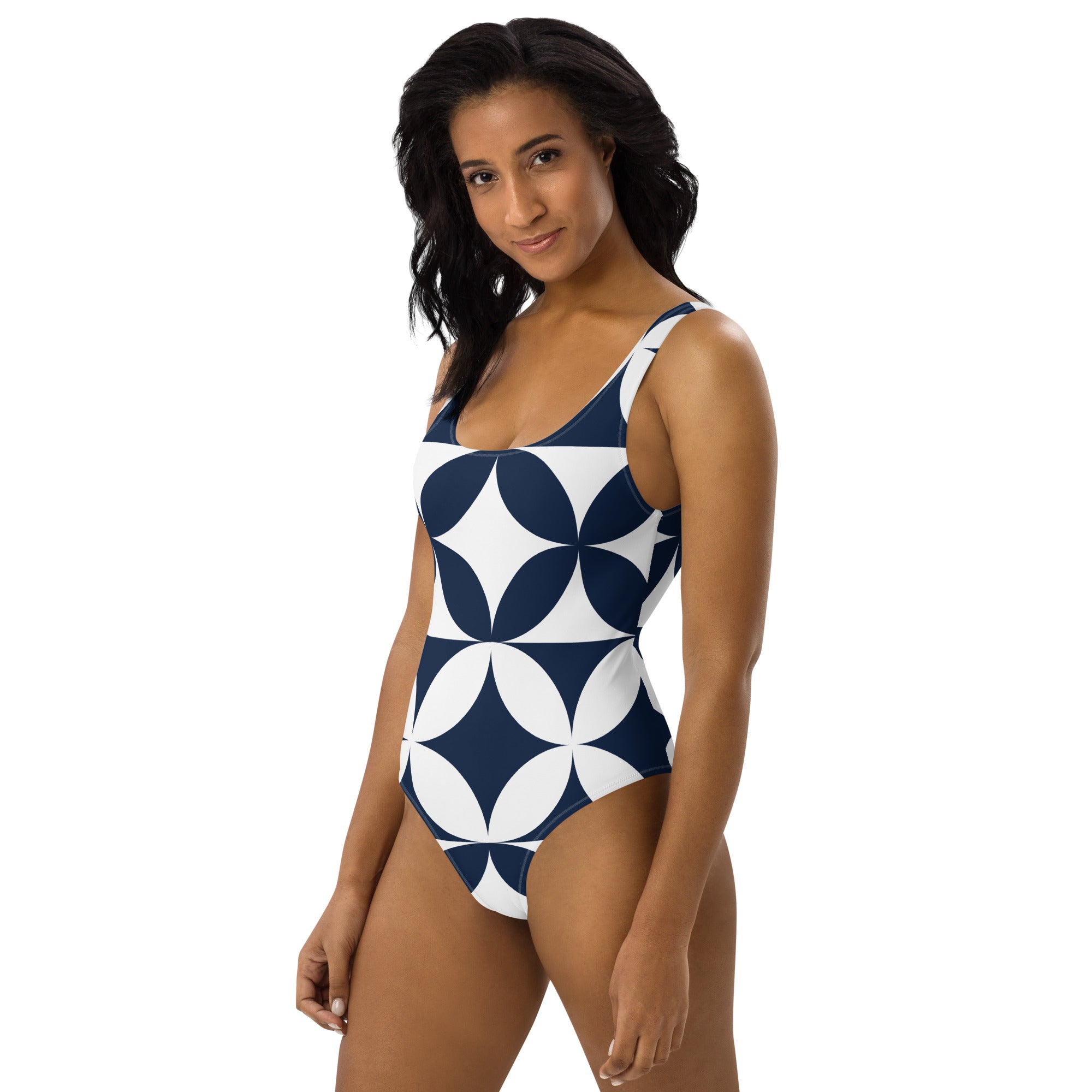 One-Piece Swimsuit Midnight Blue - Revive Wear     One-Piece Swimsuit in Midnight Blue. This flirty one-piece swimsuit in midnight blue  features a cheeky fit and low scoop back. Shop from small to plus size. 