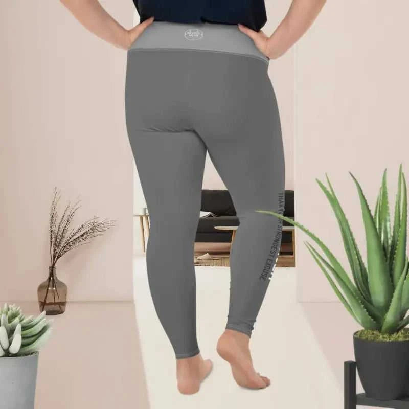 Gray plus size workout leggings from Women’s Plus Size Leggings collection