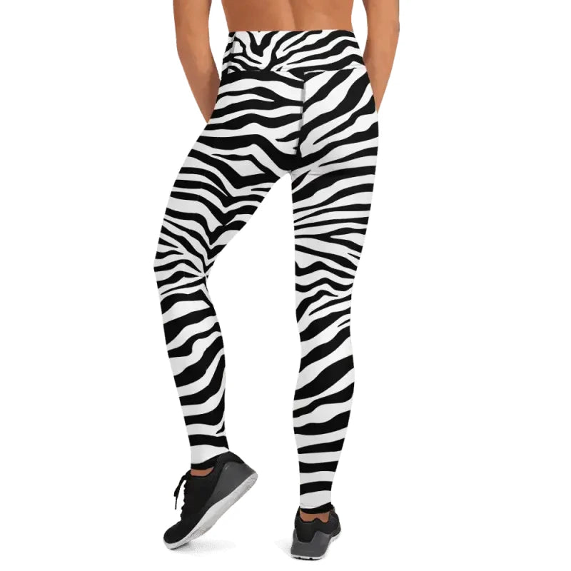 Zebra leggings high waist workout leggings with bold zebra stripe design