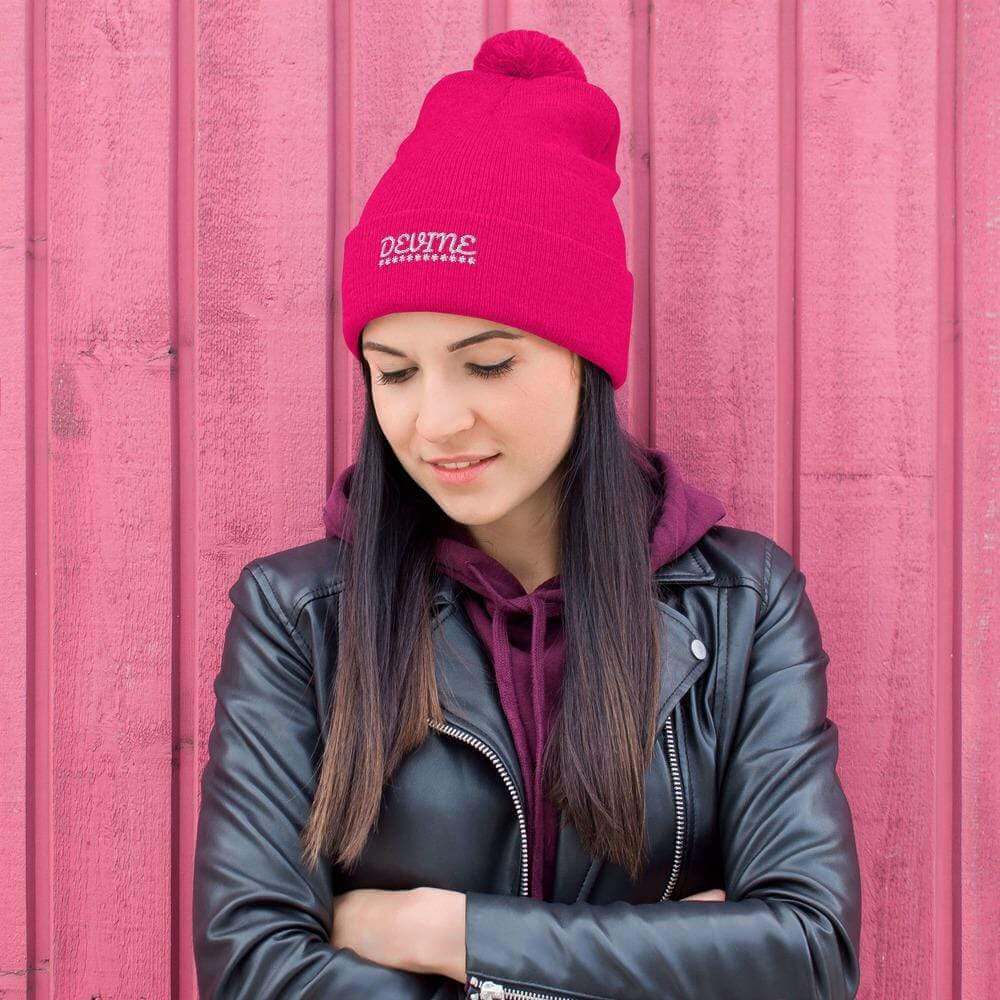 Devine Pom-Pom Beanie - Revive Wear     Stay warm and stylish with our Pom-Pom Beanie. Made from soft and cozy material, this Soft Warm Beanie features a playful pom-pom detail and provides maximum comfort for your outdoor adventures!